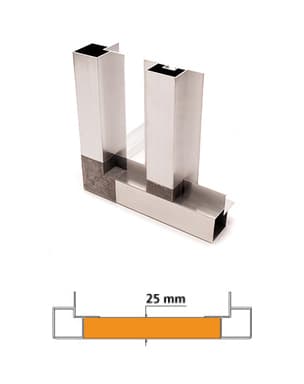 Standard 140-25 aluminum framing system with 25 mm insulated panel cross-section